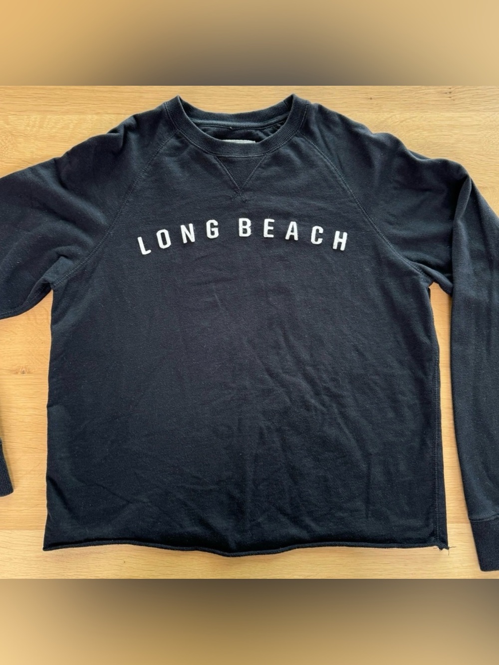 Port Long Beach Felt Letters Crewneck Black Size M